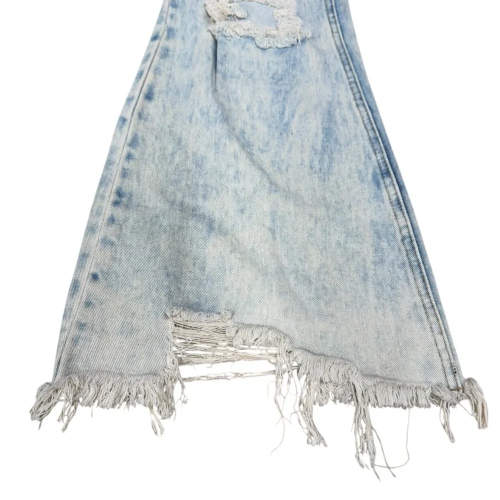 Almost Famous Vintage Flare Jeans Size 9 Blue Acid Wash Patch Distressed - Picture 6 of 16